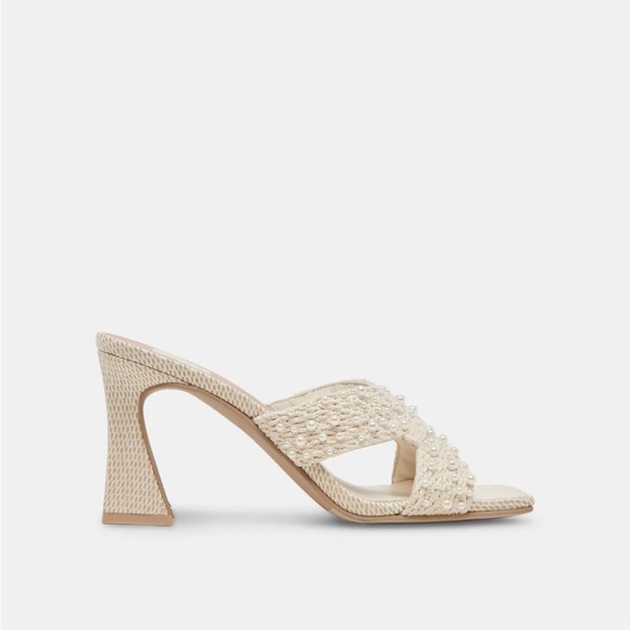 BNIB - Dolce Vita - Nitro Pearl Heels - Raffia Sandals - Size 5 - Picture 4 of 9